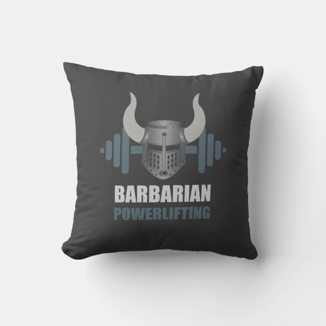 Cojín Decorativo Barbarian Warrior Powerlifting Workout (Anverso)