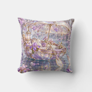 Cojín Decorativo Barca de vidrio iridiscente Iris Laguna iluminada