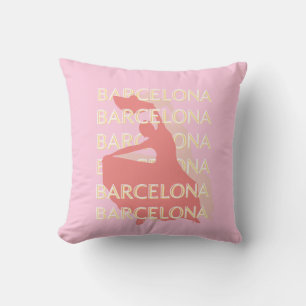 Cojín Decorativo Barcelona Viajes Arte, Rosa, Pastel