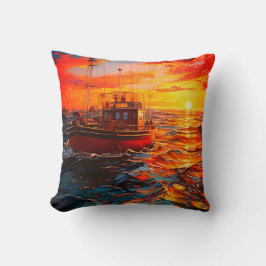 Cojín Decorativo Barco al atardecer