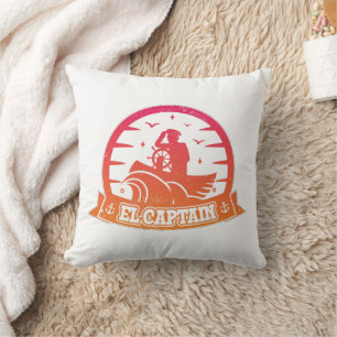 Cojín Decorativo Barco Ancla Capitán Genial Y Velero Retro
