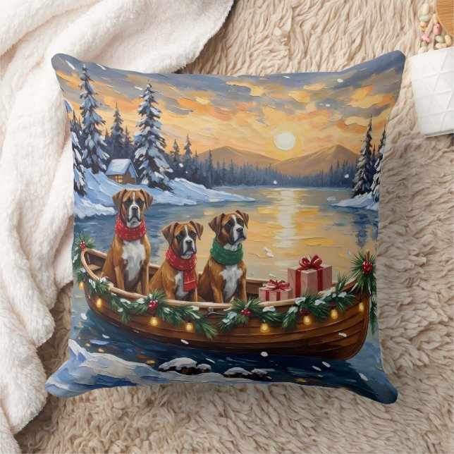 Cojín Decorativo Barco de Navidad de Boxer Festejo (Manta)