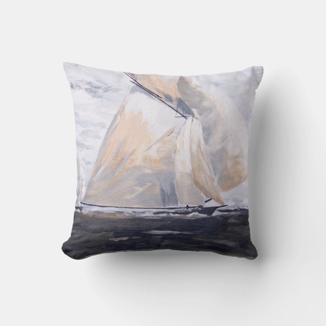 Cojín Decorativo Barco de vela #2 Pilar (Anverso)