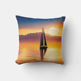 Cojín Decorativo Barco de vela al atardecer
