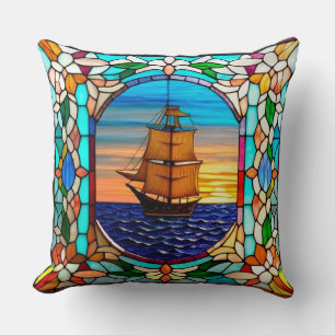 Cojín Decorativo Barco de Vela al Atardecer