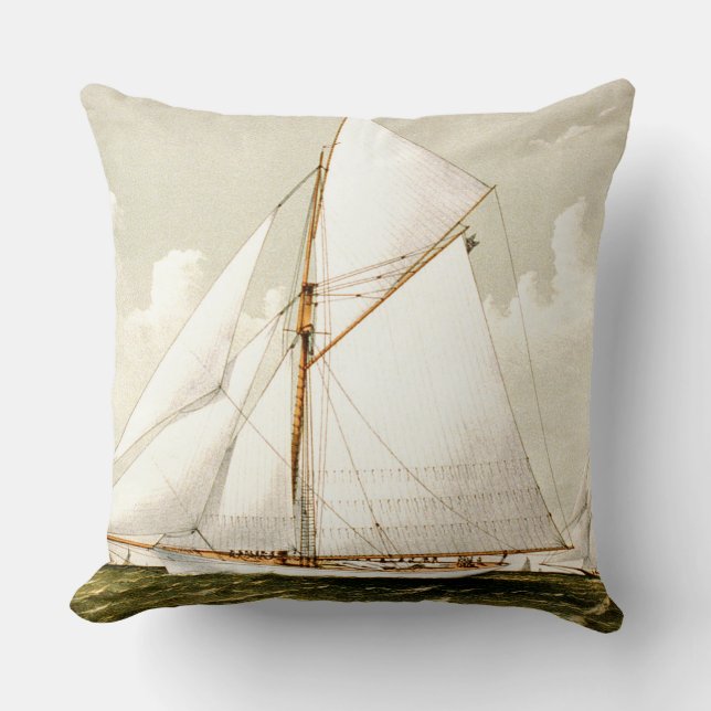 Cojín Decorativo Barco de vela vintage (Anverso)