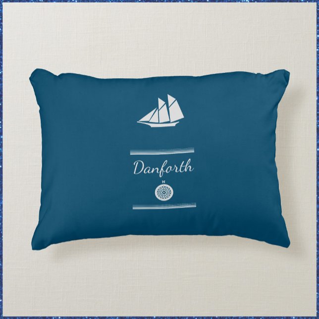 Cojín Decorativo Barco náutico azul y blanco (Subido por el creador)