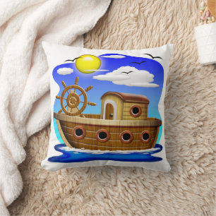 Cojín Decorativo Barco Pesquero Dibujo Animado 