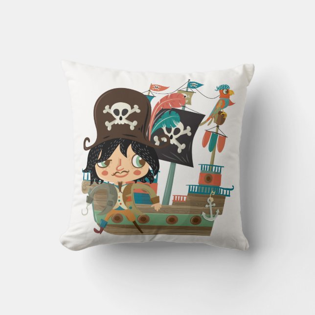 Cojín Decorativo Barco pirata y pirata (Anverso)