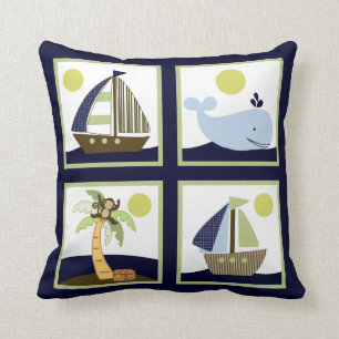 Cojín Decorativo Barcos Ahoy Mate/Pillow Nautical Personalizado