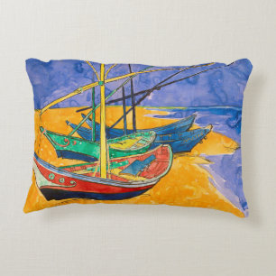 Cojín Decorativo Barcos de Van Gogh Impresionismo Playa