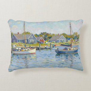 Cojín Decorativo Barcos de vela Impresionismo Nueva Inglaterra