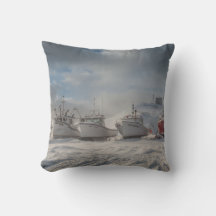 barcos pesqueros en la nieve