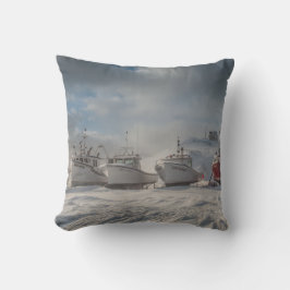Cojín Decorativo barcos pesqueros en la nieve
