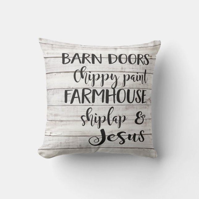 Cojín Decorativo Barn doors … and Jesus pillow (Anverso)
