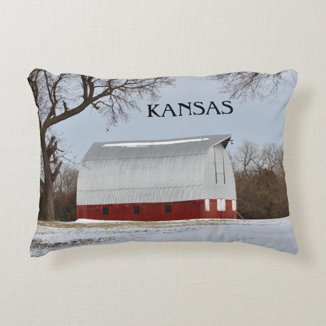 Cojín Decorativo Barn Rojo de Kansas (Anverso)