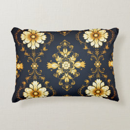 Cojín Decorativo "Barockes Ornament-Muster in Gold und Schwarz"