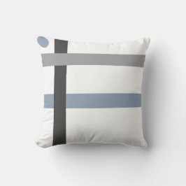 Cojín Decorativo Barras blancas azules grises negras geométricas
