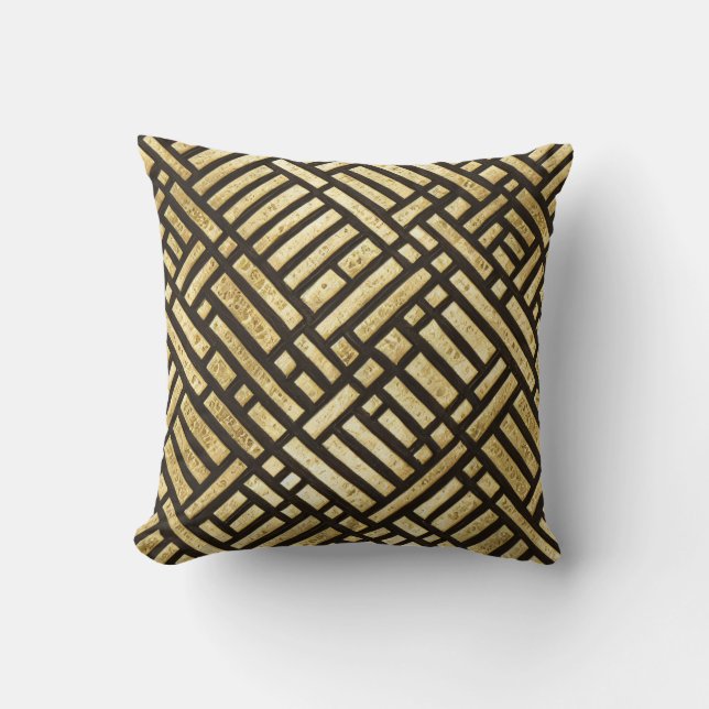 Cojín Decorativo Barras de oro reales Art Deco (Anverso)
