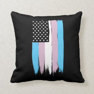 Cojín Decorativo Barras y estrellas del orgullo del transexual