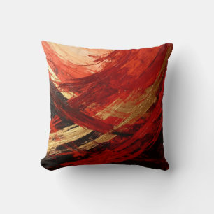 Cojín Decorativo Barrido Negro y Rojo