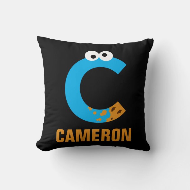 Cojín Decorativo Barrio Sésamo | C es para Cookie Monster (Anverso)