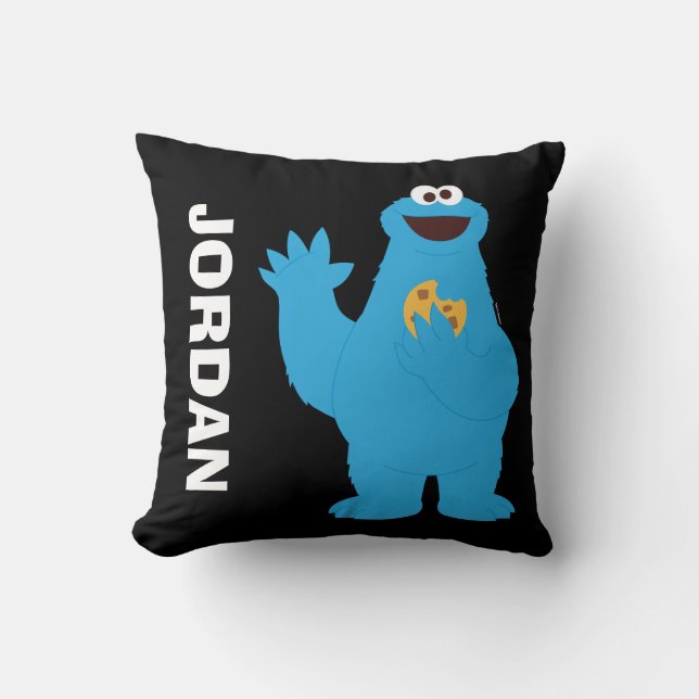Cojín Decorativo Barrio Sésamo | Monstruo de cookie personalizado (Anverso)
