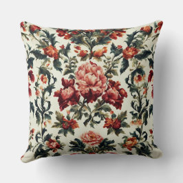 Cojín Decorativo Barroco italiano. Flores y hojas de moda