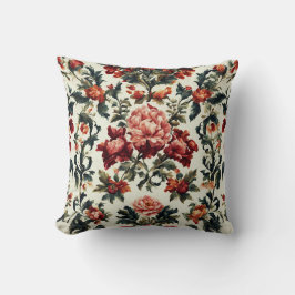 Cojín Decorativo Barroco italiano. Flores y hojas de moda