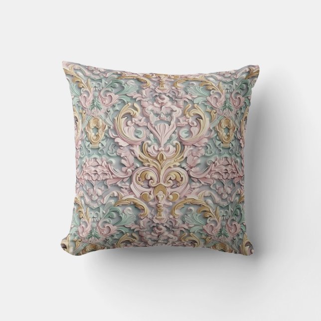Cojín Decorativo Barroco Pastel (Anverso)