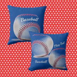 Cojín Decorativo Baseballs Red White y Blue Sporty