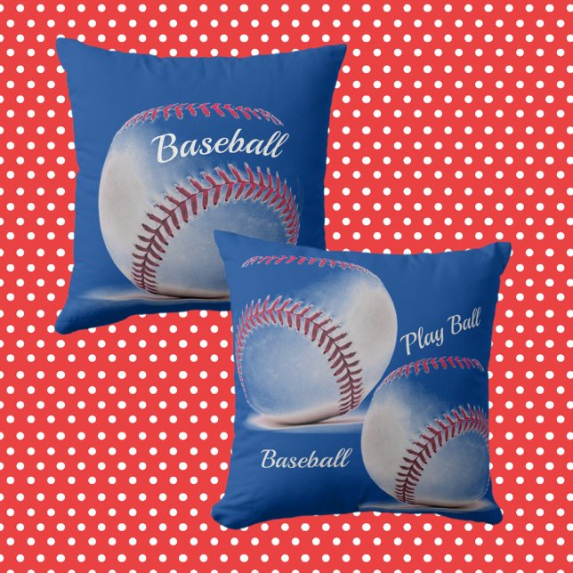 Cojín Decorativo Baseballs Red White y Blue Sporty (Subido por el creador)