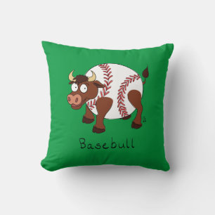 Cojín Decorativo Basebull Funny Béisbol Bull Pillow