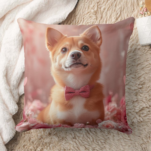 Cojín Decorativo Basenji con Rosas - El día de San Valentín (Manta)