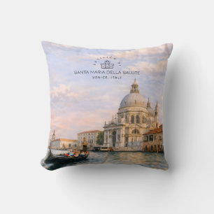 Cojín Decorativo Basílica de Venecia Salute Acuarela Cúpulas Icónic