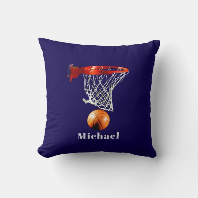 Cojín Decorativo Basketball Replace with Your Name (Anverso)