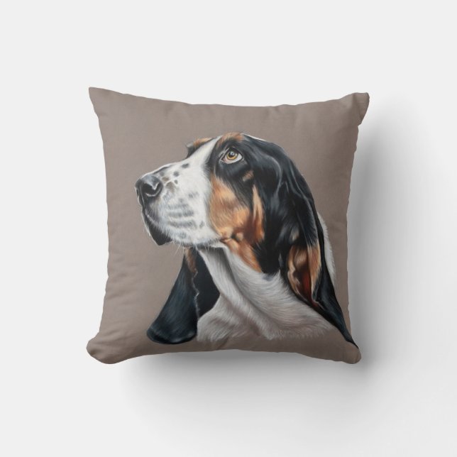 Cojín Decorativo Basset Hound (Anverso)