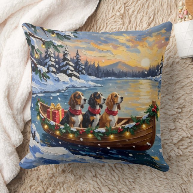 Cojín Decorativo Basset Hound Christmas Boat Holiday (Manta)