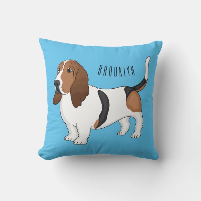 Cojín Decorativo Basset hound dog cartoon illustration  (Anverso)