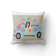 Basset Hound en Coche Hippie