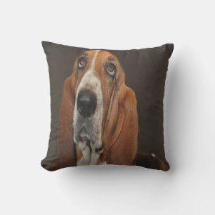 Cojín Decorativo Basset Hound Perdido en sus Pensamientos