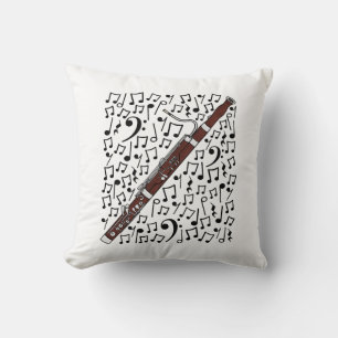 Cojín Decorativo Bassoon Musical Notes Bassoonist Music Teacher