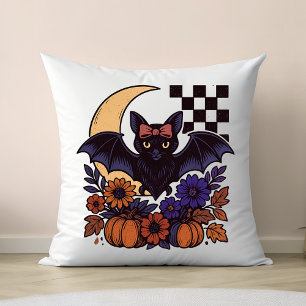Cojín Decorativo Batalla de Halloween Retro Con Estética Gótica De 