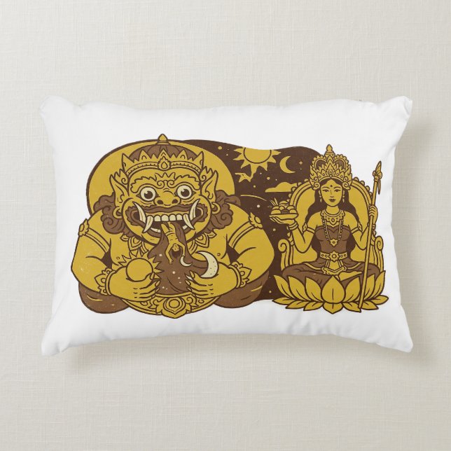 Cojín Decorativo Batara Kala y Dewi Setesuyara (Anverso)