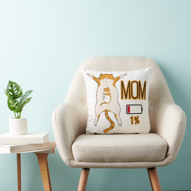 Cojín Decorativo Batería baja de Cat Mom (Silla)