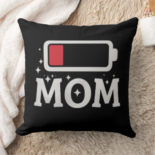 Cojín Decorativo Batería de mamá baja cansada divertido día de la m