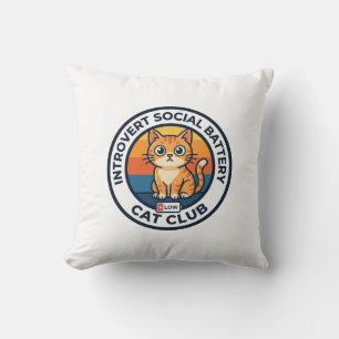 Cojín Decorativo Batería Social de Introvertido Gato Diseño de Gati