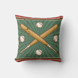 Cojín Decorativo Bates Retro Vintage Classic Green Baseball
