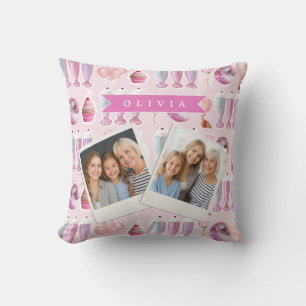 Cojín Decorativo Batido de Leche Retro Rosa Personalizado Coqueta L