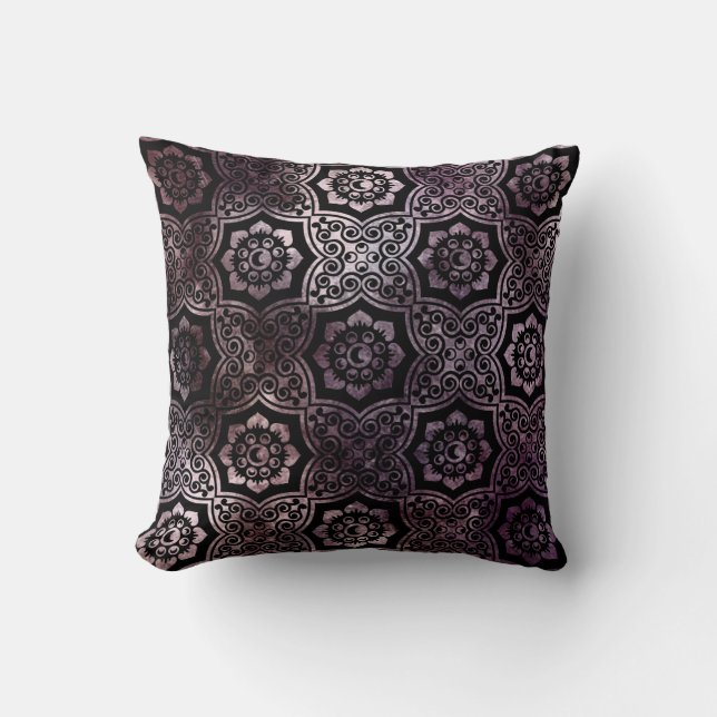 Cojín Decorativo Batik indio - Púrpura (Anverso)
